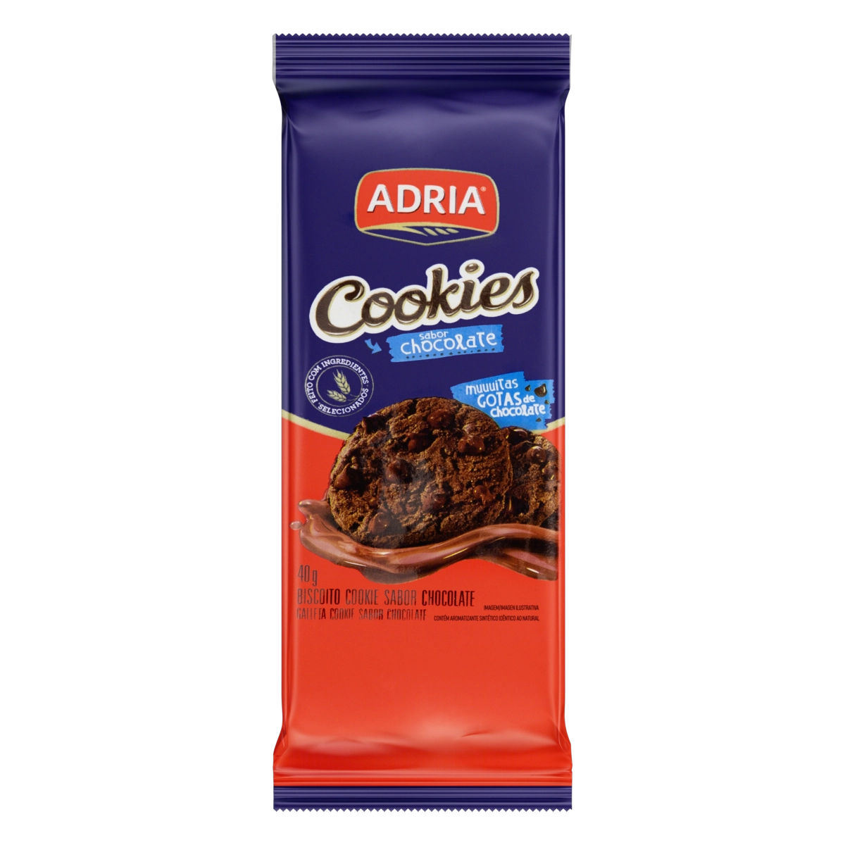 Biscoito Cookie Chocolate Adria Pacote 40g
