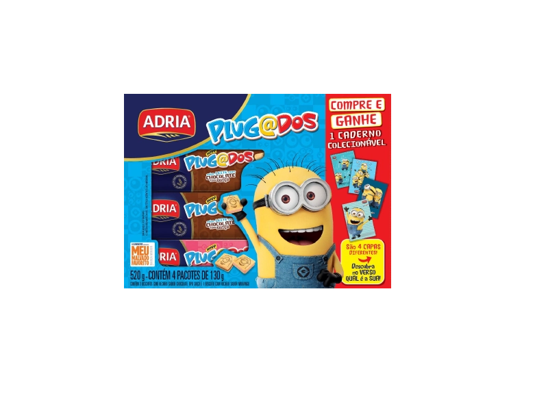 Pack Bisc Adria Plugados Minions Quad 520g