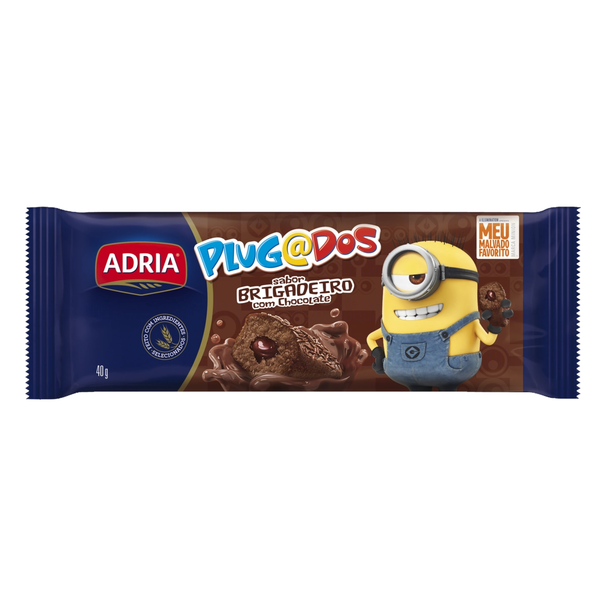 Bolo Brigadeiro Recheio Chocolate Adria Plugados Pacote 40g