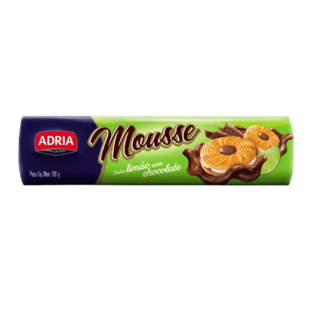 Biscoito Recheio Limão com Chocolate Adria Mousse 130g