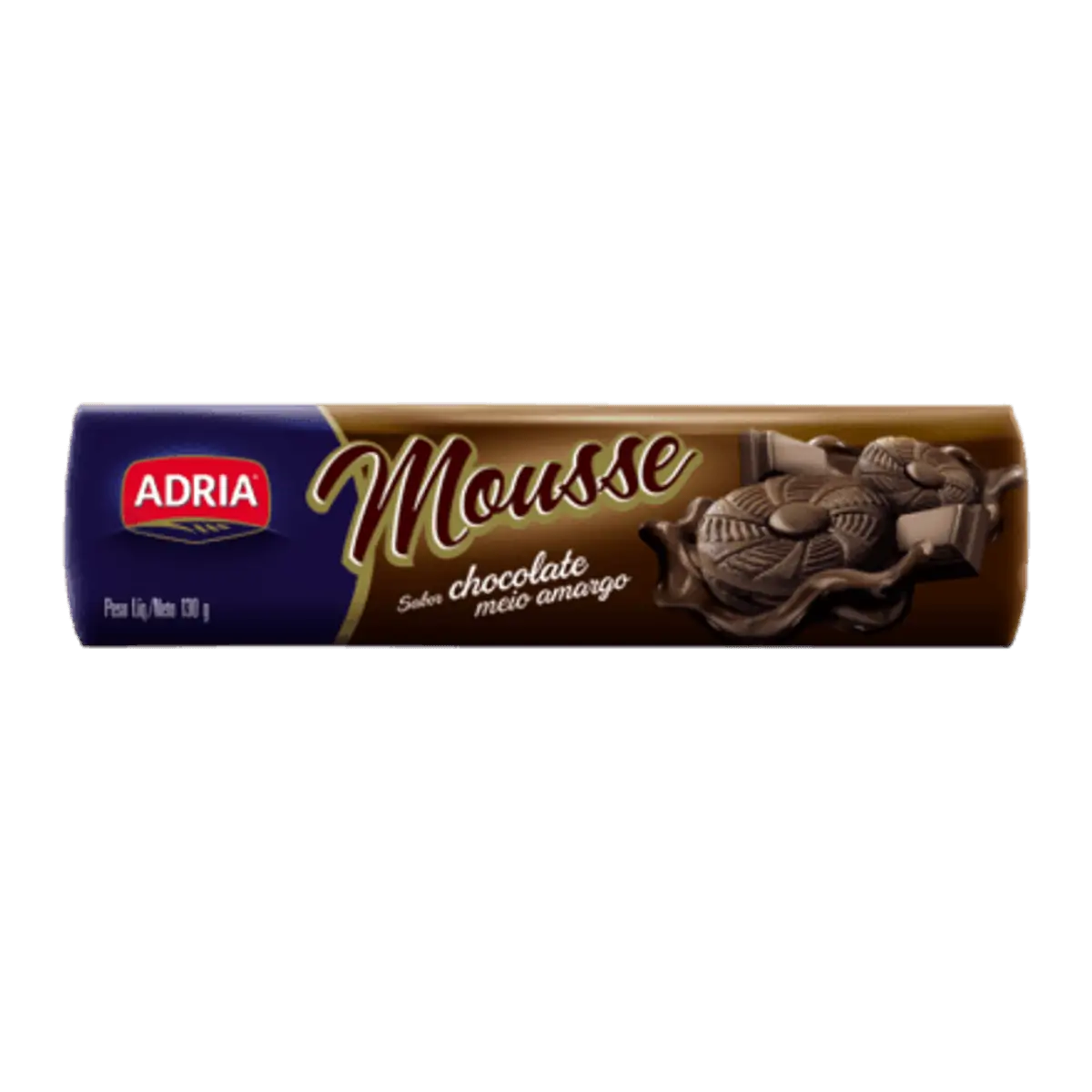 Biscoito Recheio Chocolate Meio Amargo Adria Mousse 130g