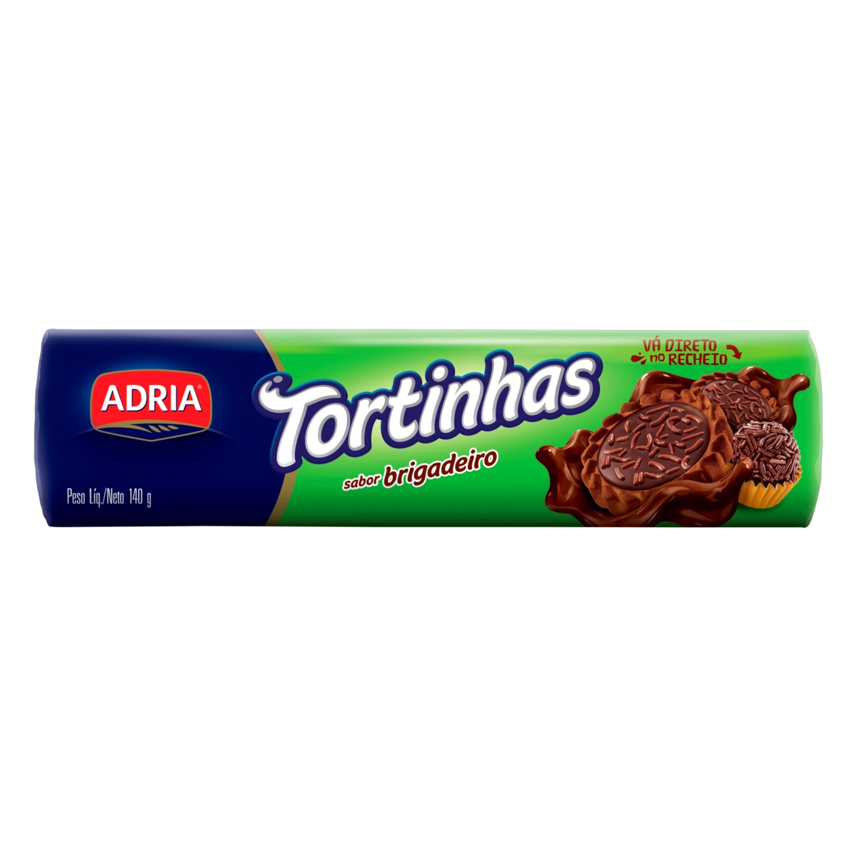 Biscoito Recheio Brigadeiro Adria Tortinhas Pacote 140g