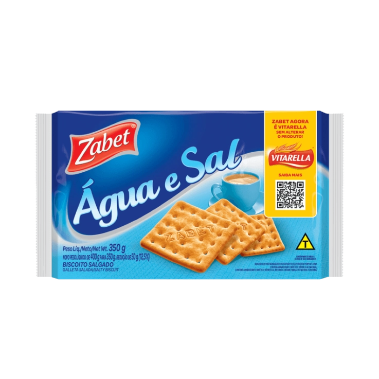 Biscoito água E Sal Zabet Pacote 350g