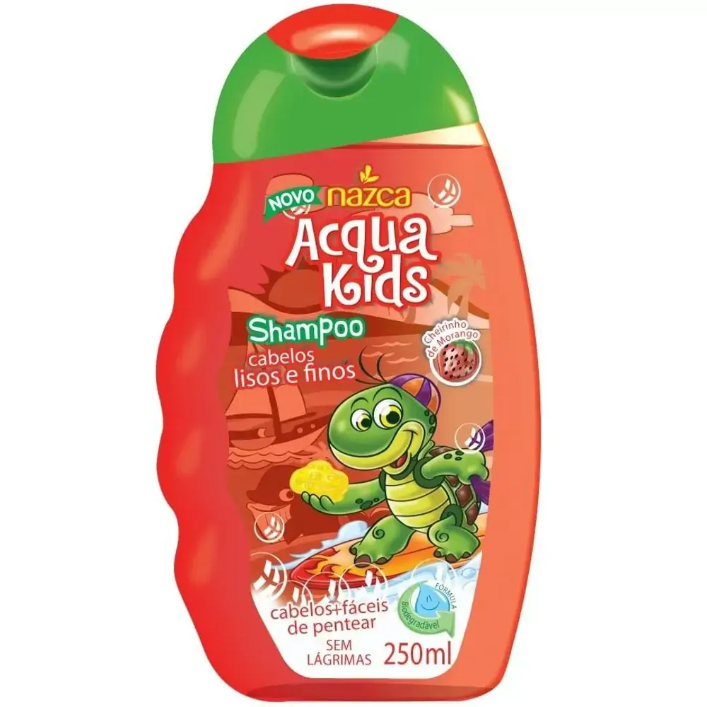 Shampoo Cheirinho De Morango Acqua Kids Frasco 250ml