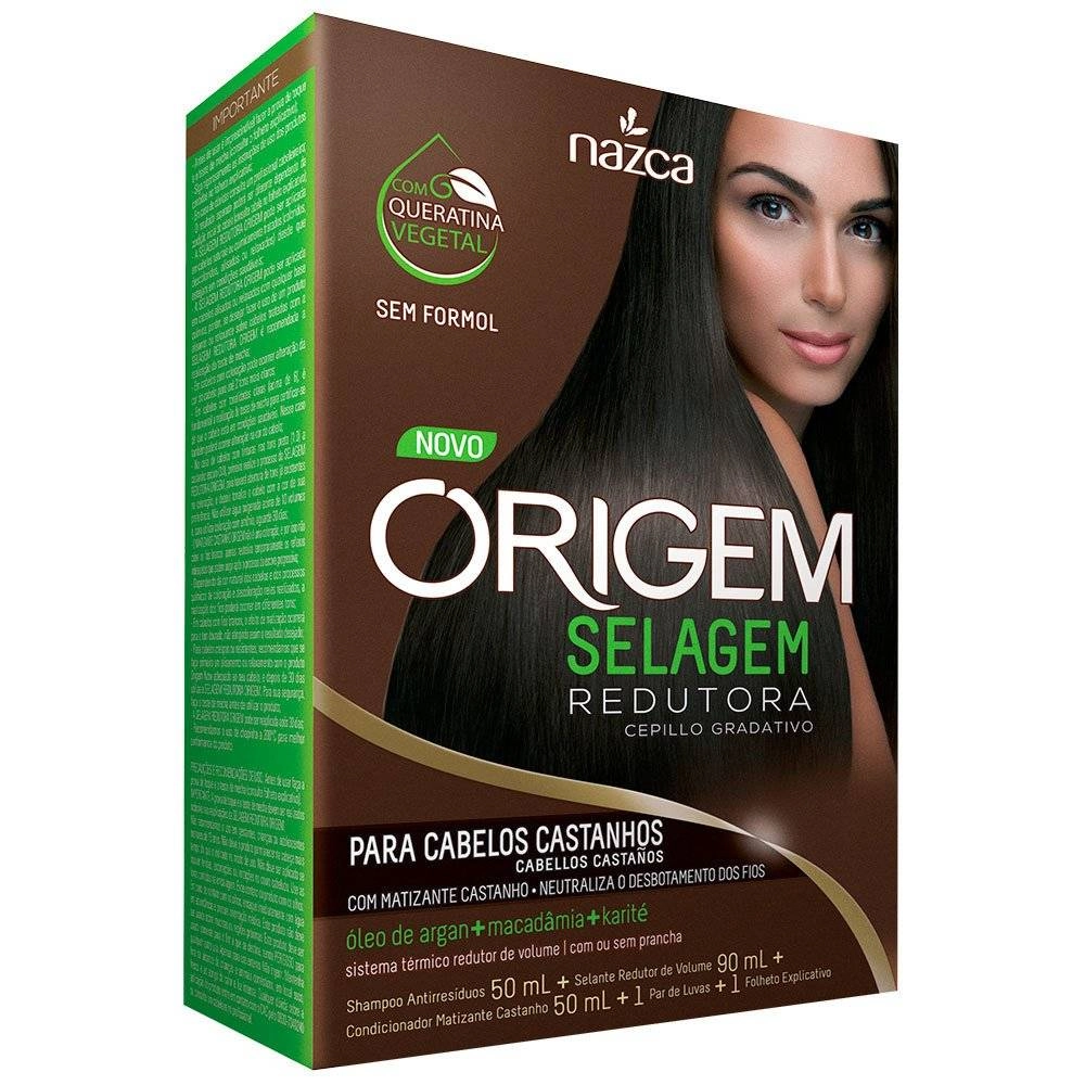 Escova Para Cabelo Redutora Origem 190ml Castanhos Unit