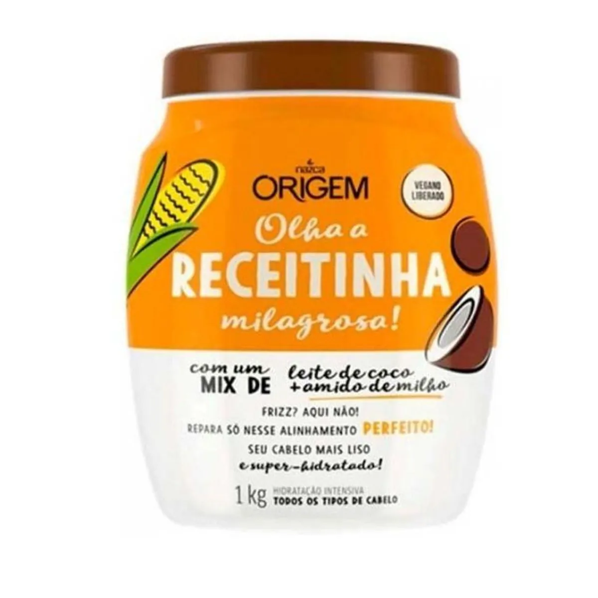 Creme De Hidratação Origem Leite De Coco Amido De Milho Pote 1kg