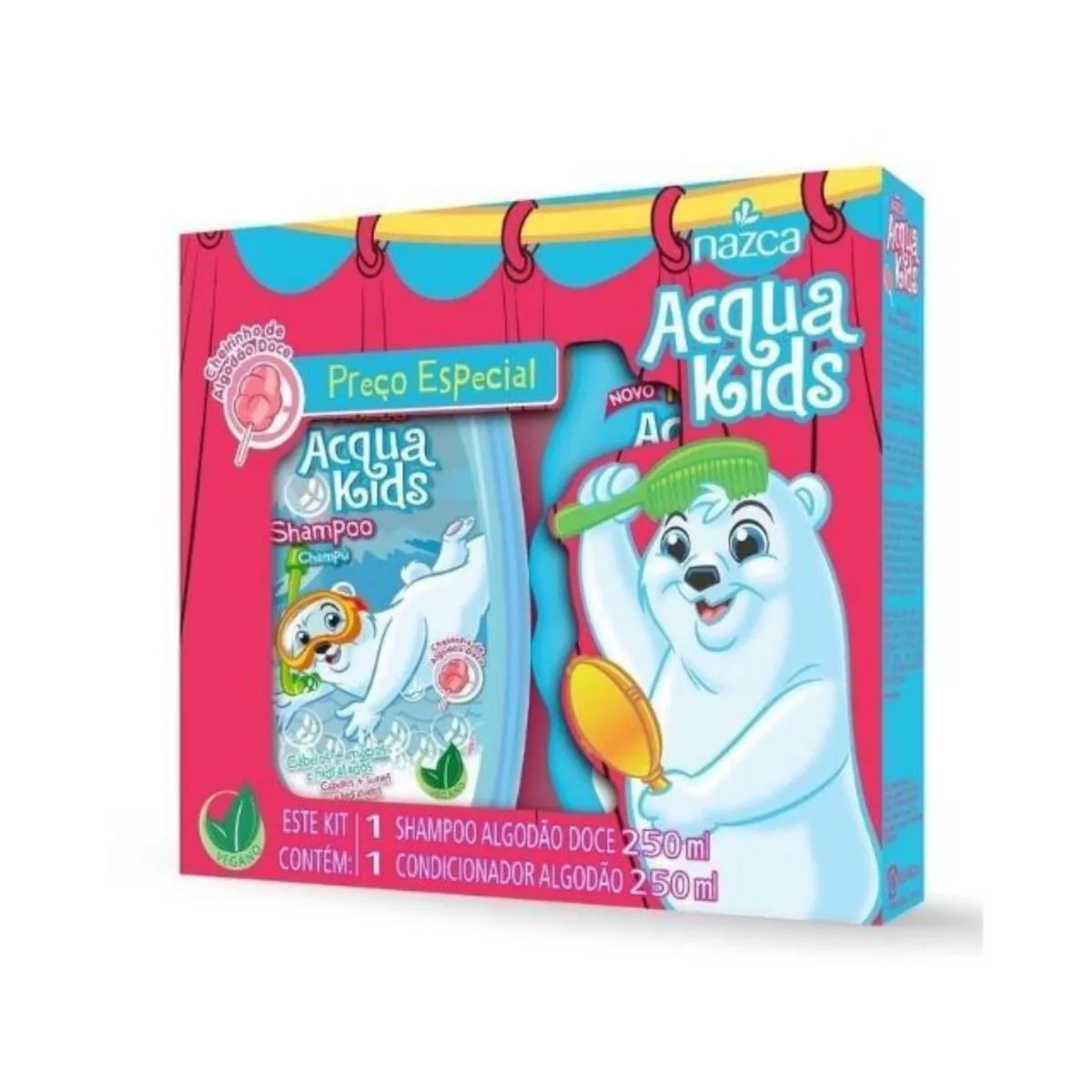Acqua Kids Kit Sh Cond Algodao Doce 250ml