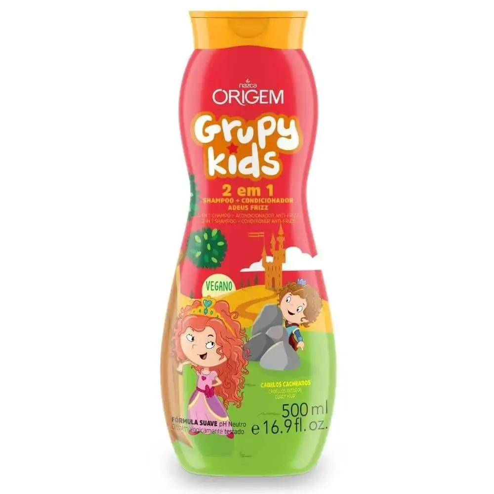 Shampoo 2 Em 1 Grupy Kids Origem Adeus Frizz 500ml