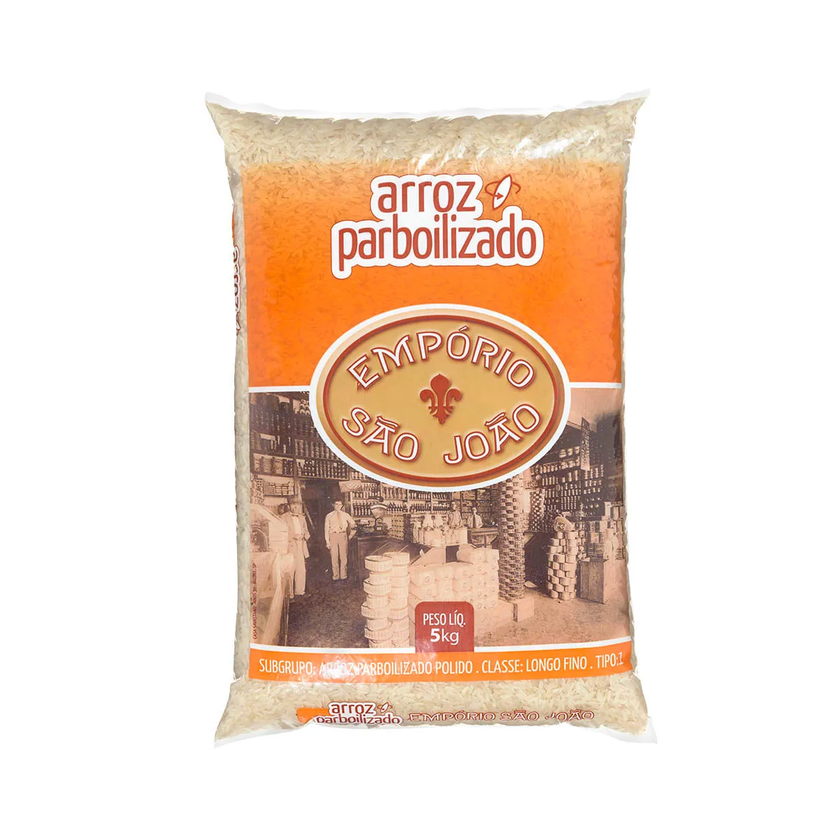 Arroz Parbolizado Longo Fino Tipo 1 Empório São João 5Kg