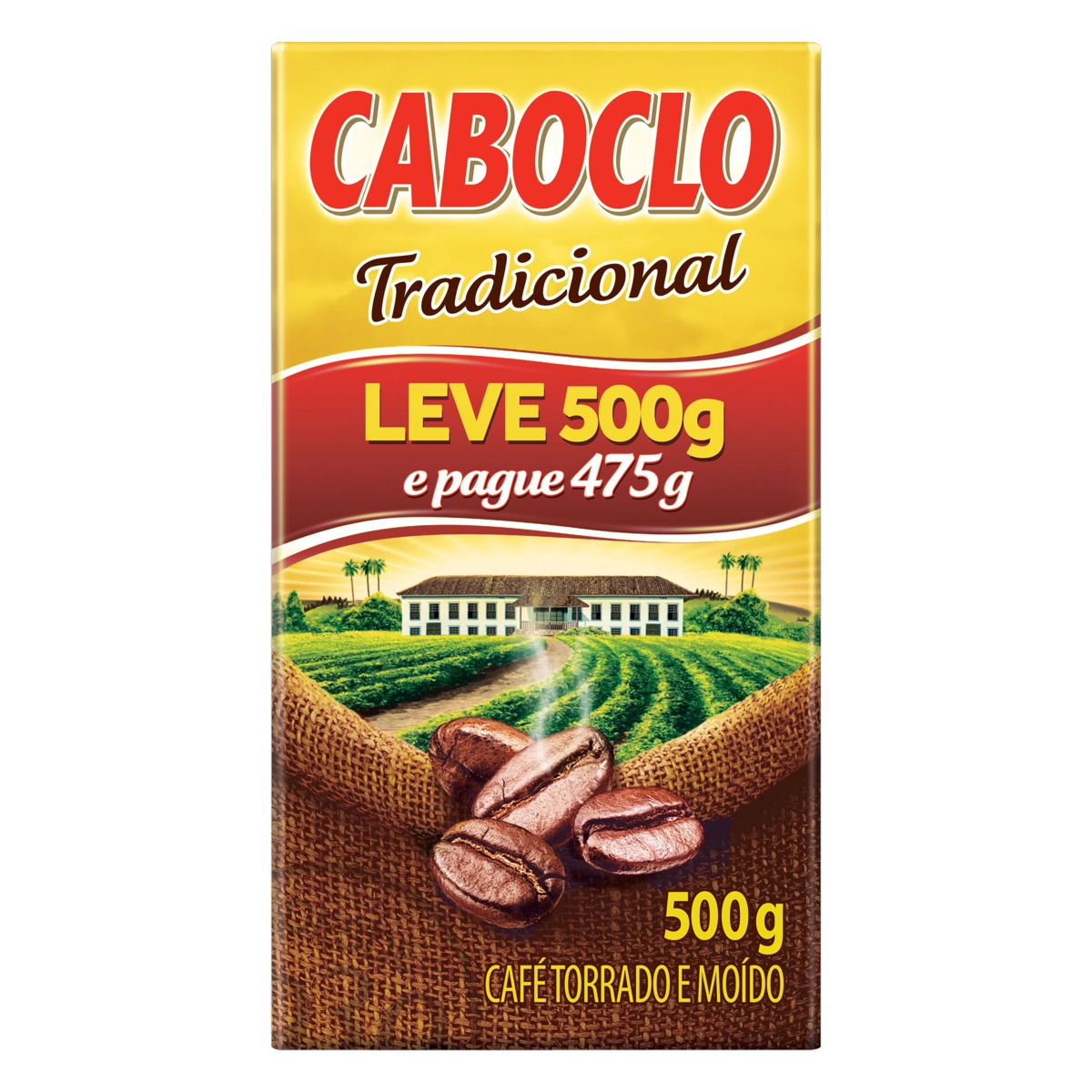 Café Torrado E Moído Tradicional Caboclo Pacote Leve 500g Pague 475g
