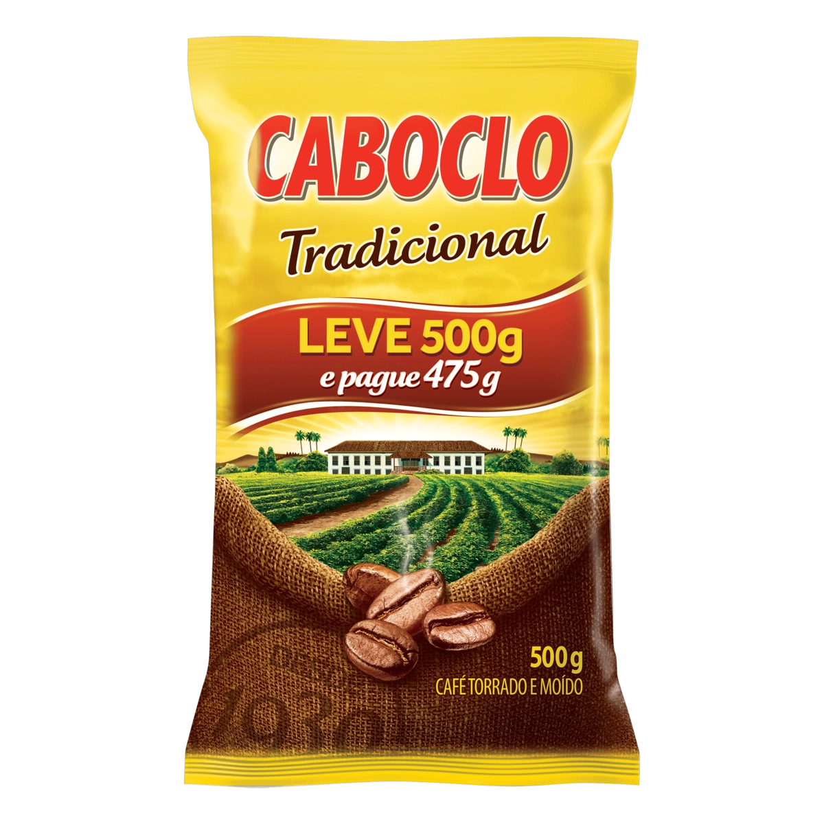 Café Torrado E Moído Tradicional Caboclo Pacote Leve 500g Pague 475g