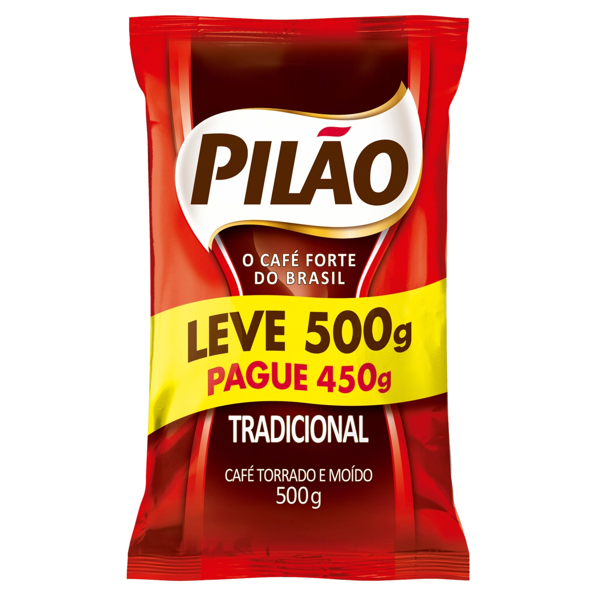 Café Torrado E Moído Tradicional Pilão Pacote Leve 500g Pague 450g