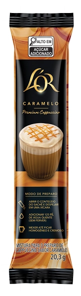 Cappuccino Solúvel Caramelo Lor Premium Pacote 20,3g