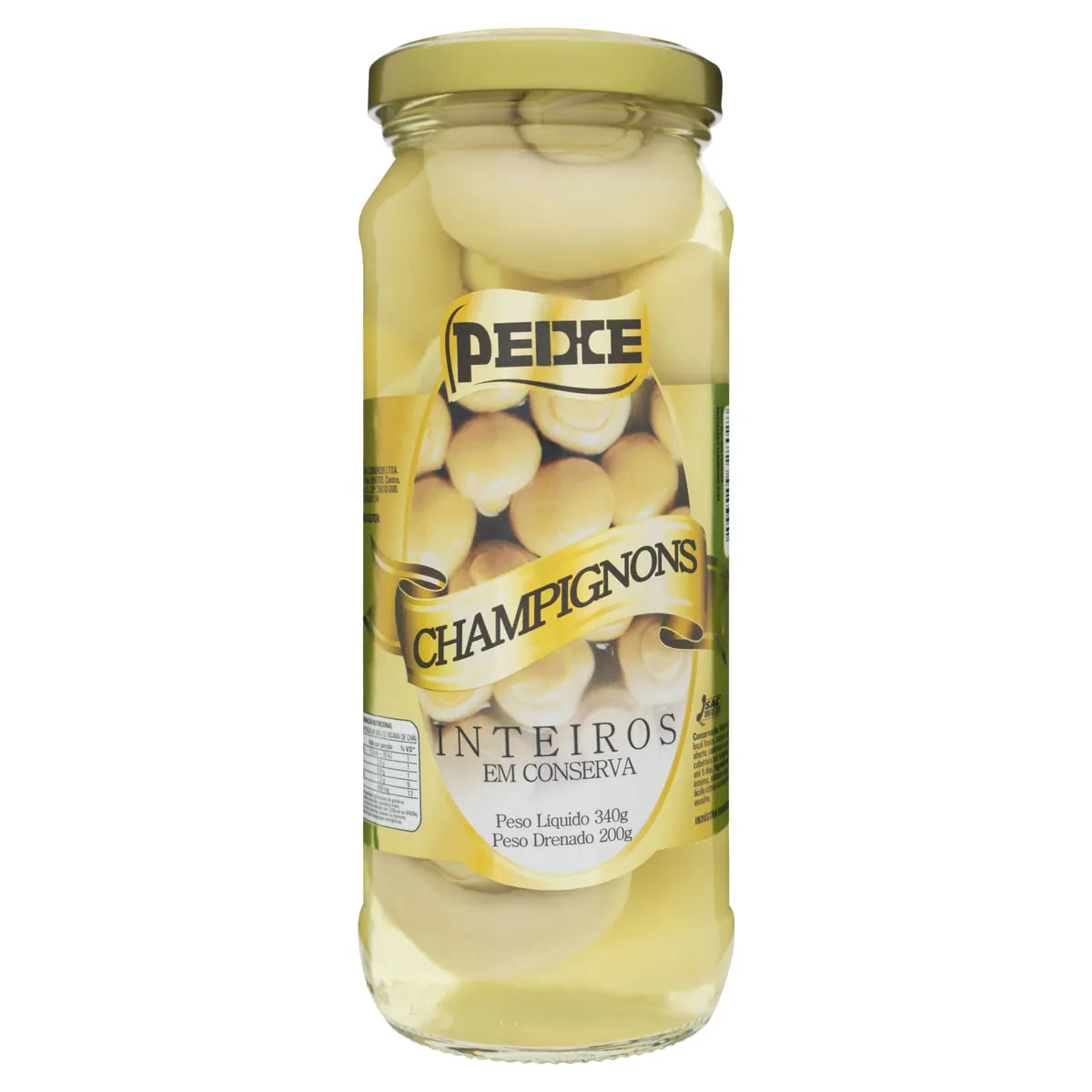 Cogumelo Champignon Inteiro Em Conserva Peixe Vidro 200g