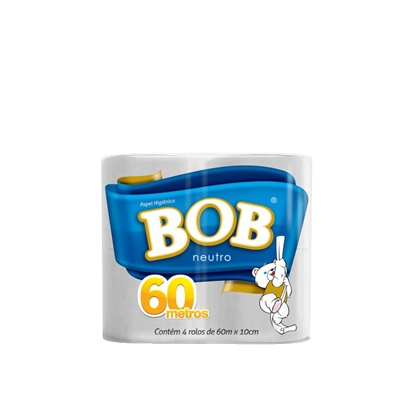 Papel Higiênico Bob Folha Simples Neutro 4unidade 60mt