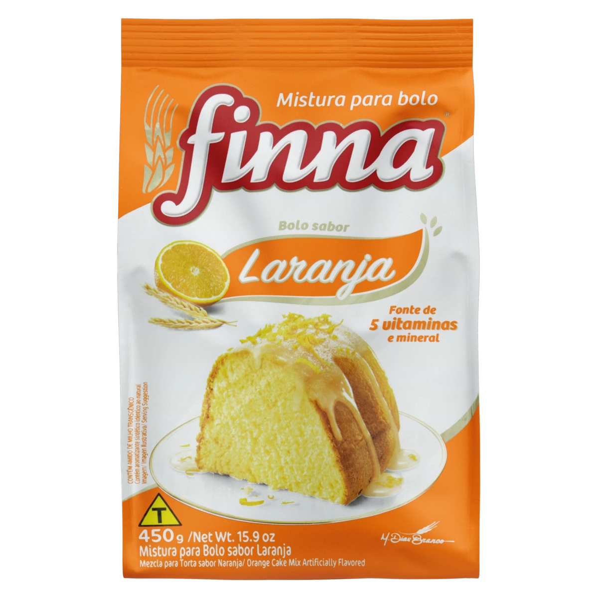 Mistura Para Bolo Laranja Finna Pacote 450g