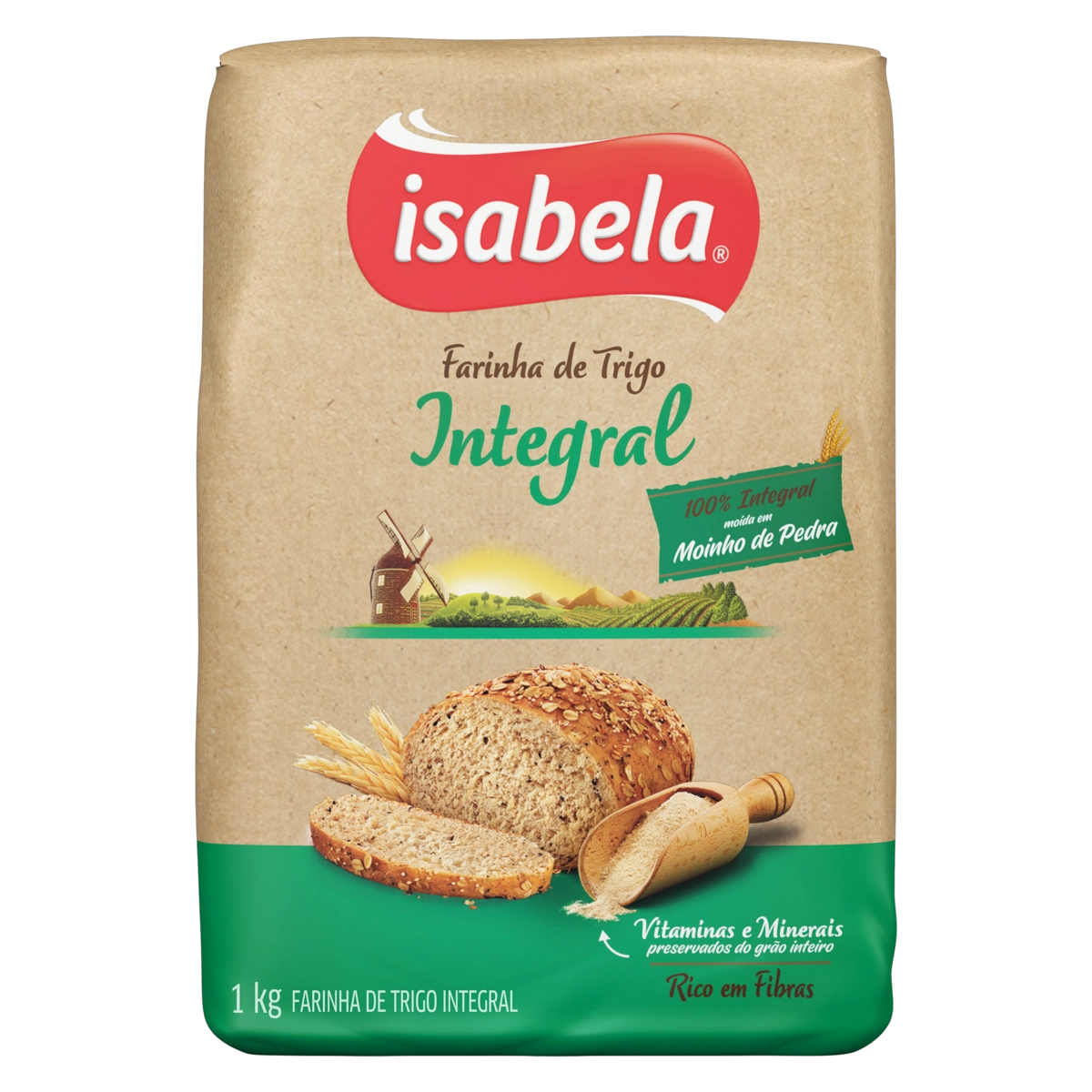 Farinha De Trigo Integral Isabela Pacote 1kg
