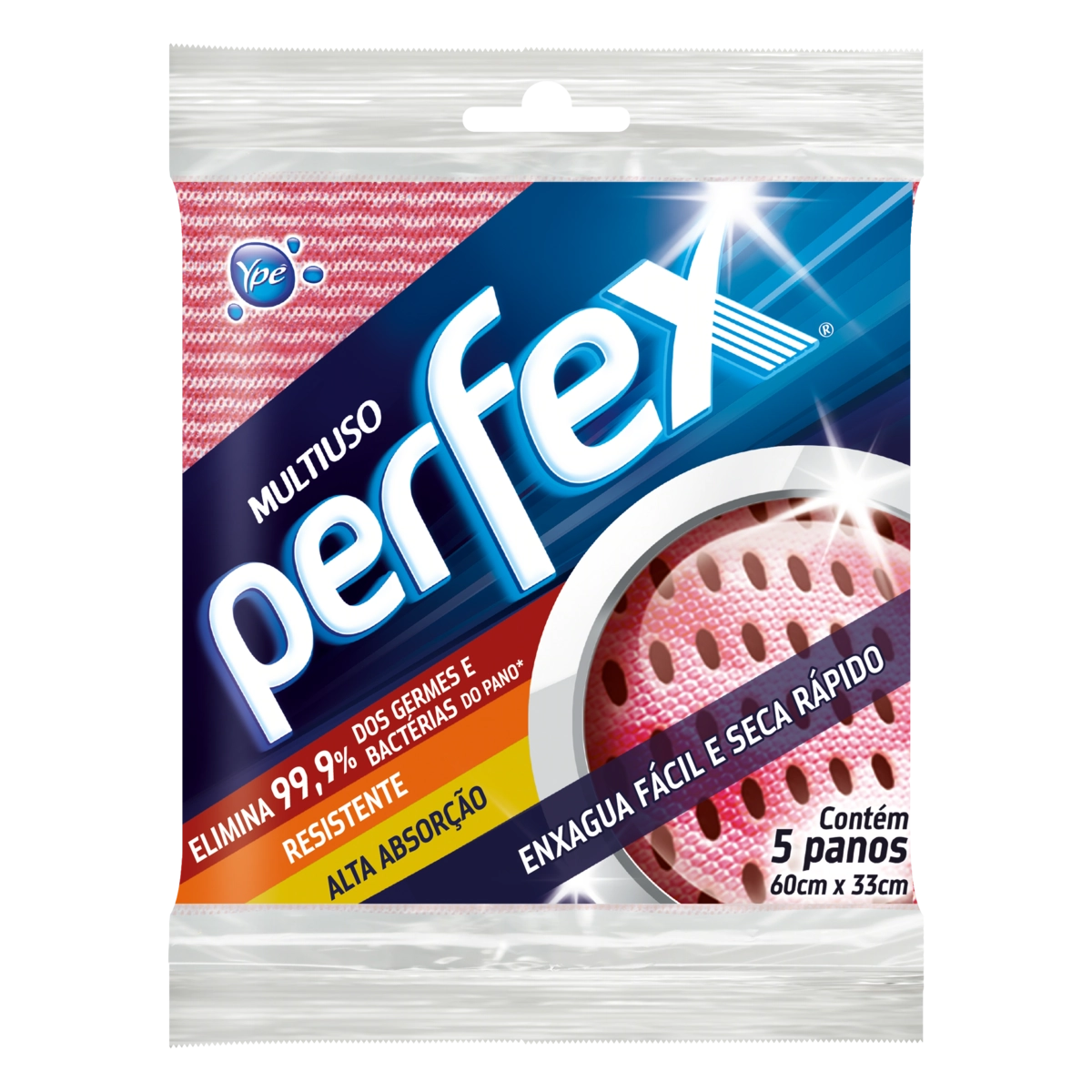 Pano Rosa para Limpeza PERFEX com 5 Unidades