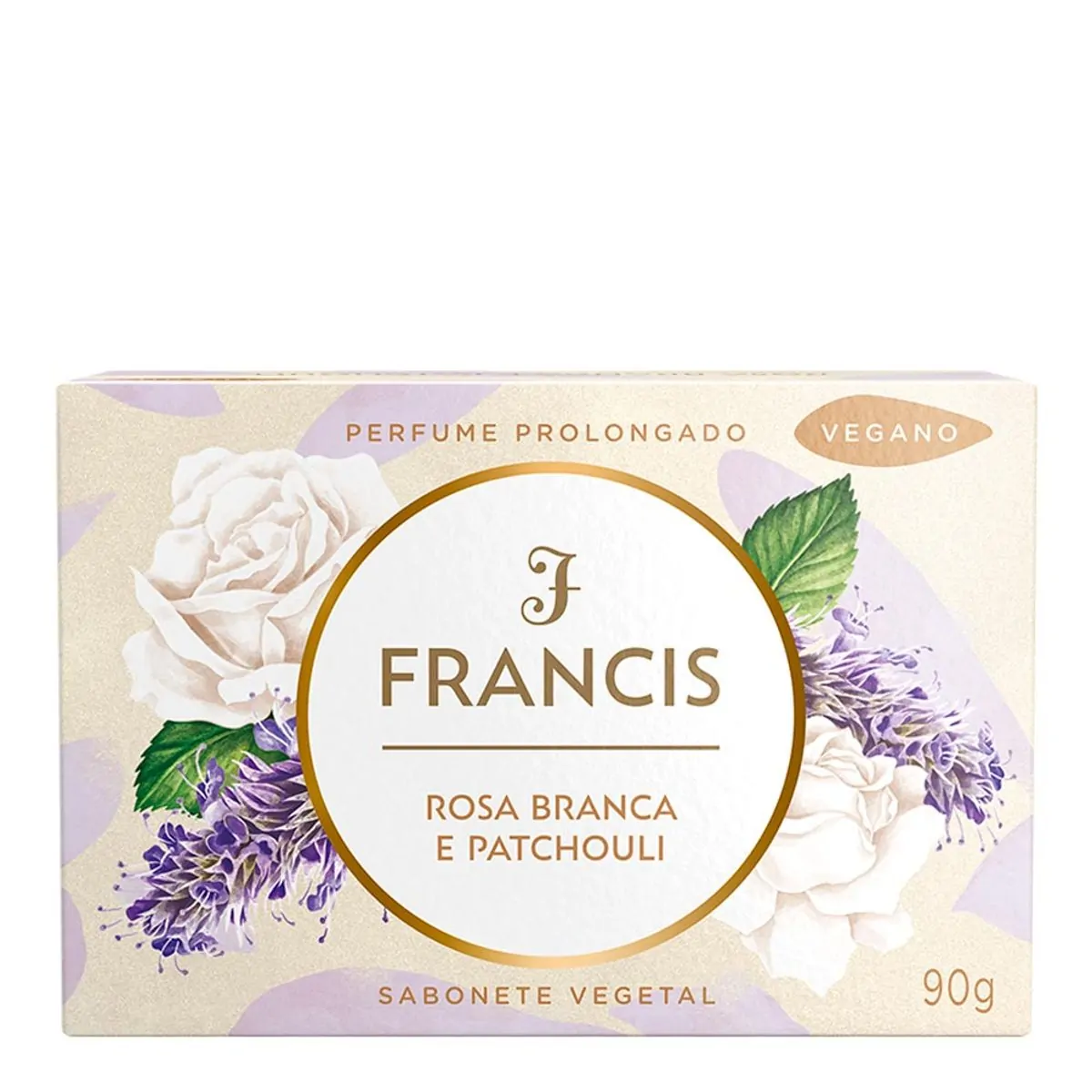 Sabonete em Barra Corporal Francis Clássico Rosas de Versalles 90g - Branco