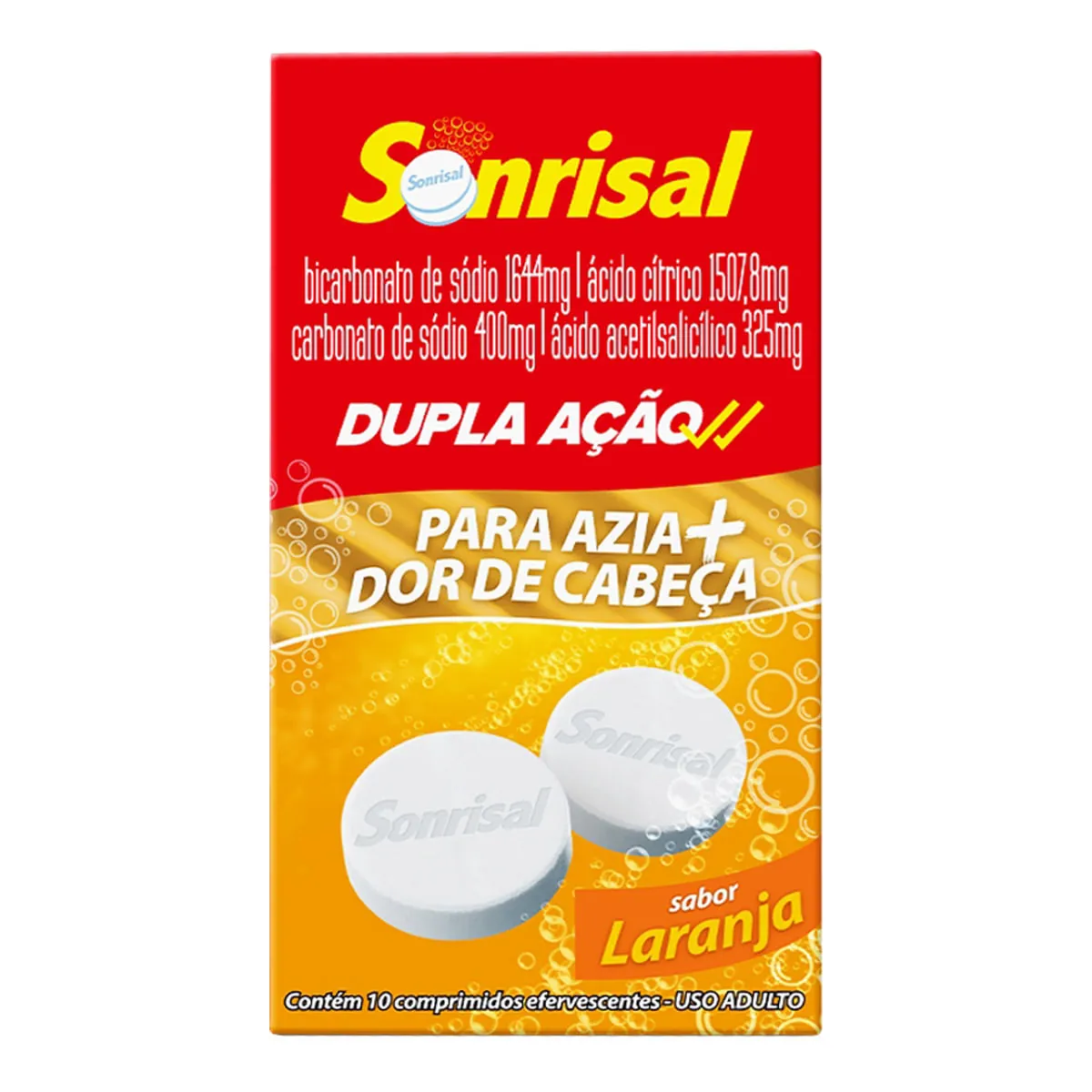 Sonrisal 1644mg Laranja Caixa 10 Comprimidos Efervescentes