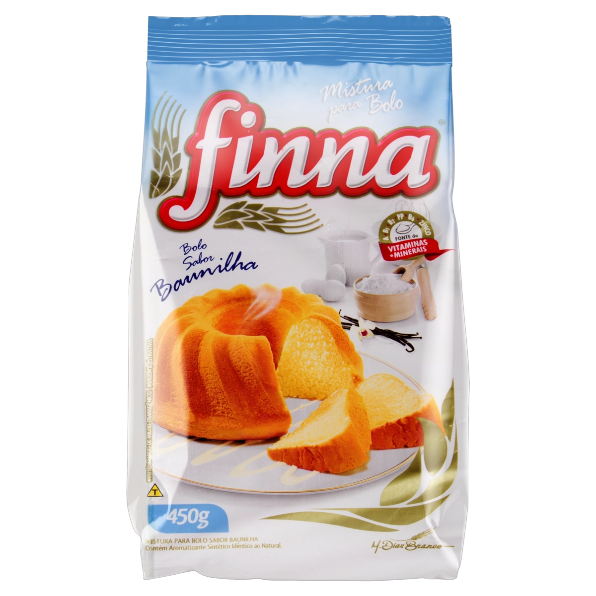 Mistura Para Bolo Baunilha Finna Pacote 450g