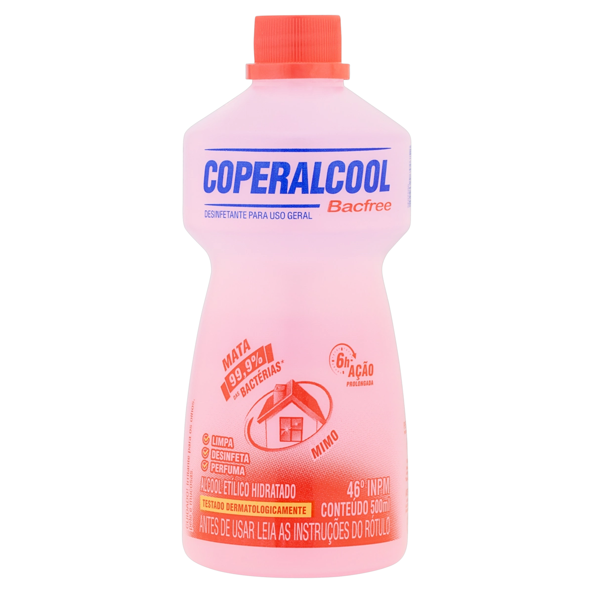 álcool Líquido 46 Inpm Mimo Coperalcool Bacfree Frasco 500ml