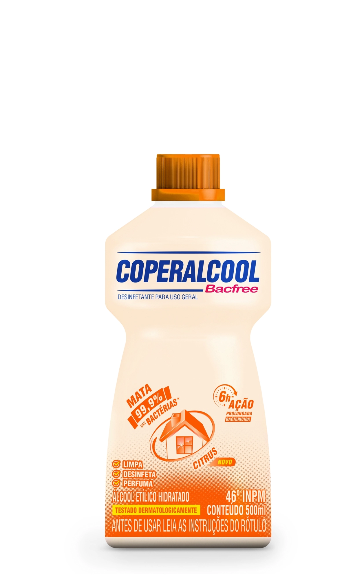 álcool Líquido 46 Inpm Citrus Coperalcool Bacfree Frasco 500ml