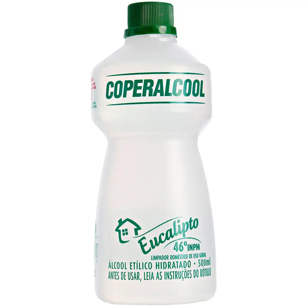 álcool Líquido 46 Inpm Brisa De Eucalipto Coperalcool Bacfree Frasco 500ml