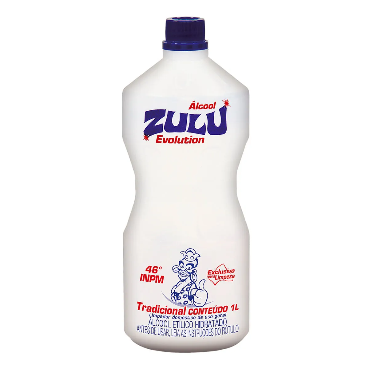 Álcool Líquido 46° INPM Tradicional Zulu Evolution Frasco 1l