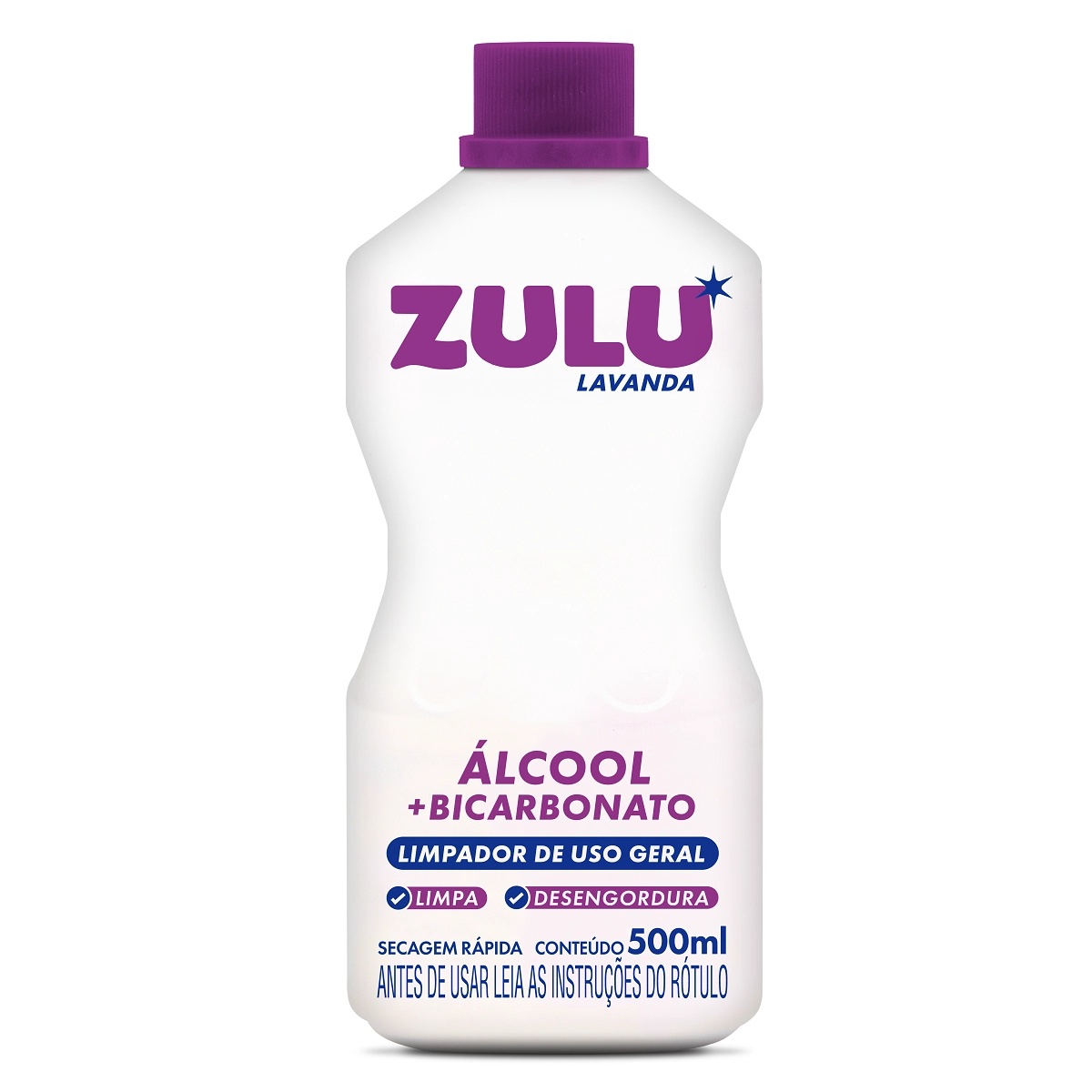 Limpador Zulu Alcool Com Bicarbonato Lavanda 500ml