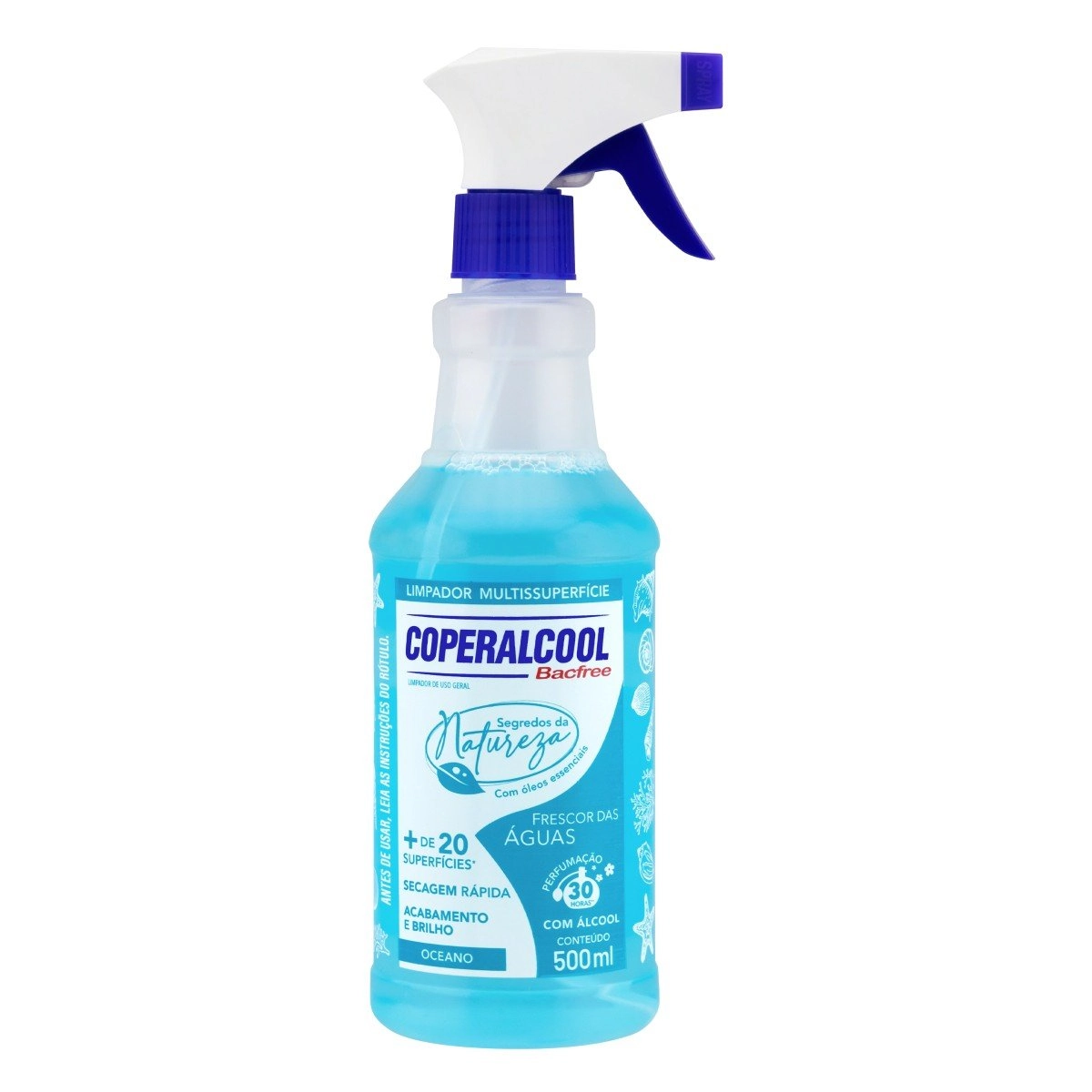 Limpador Líquido Multissuperfícies com Álcool Frescor das Águas Coperalcool Bacfree Segredos da Natu