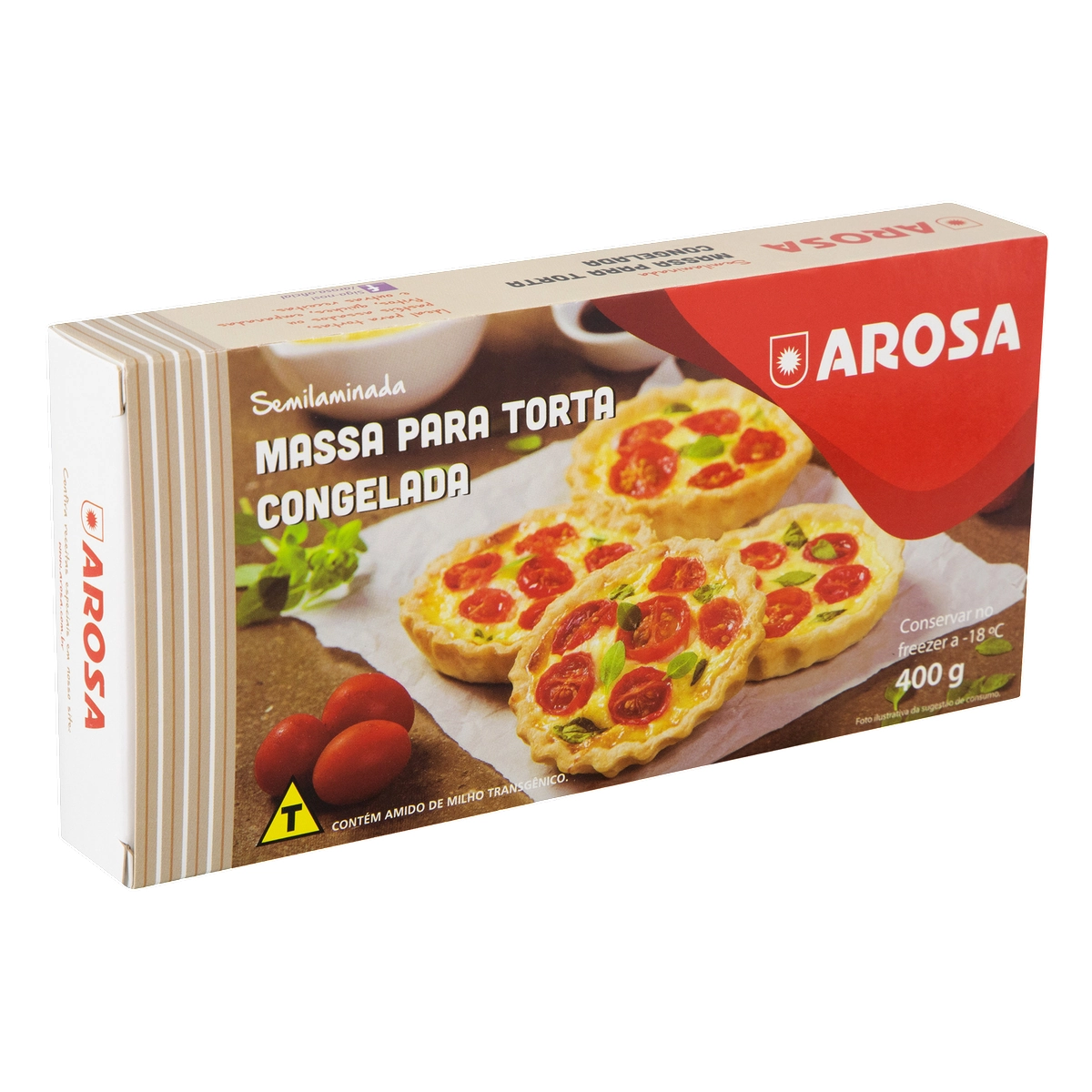 Massa Congelada Para Torta Semilaminada Arosa Caixa 400g