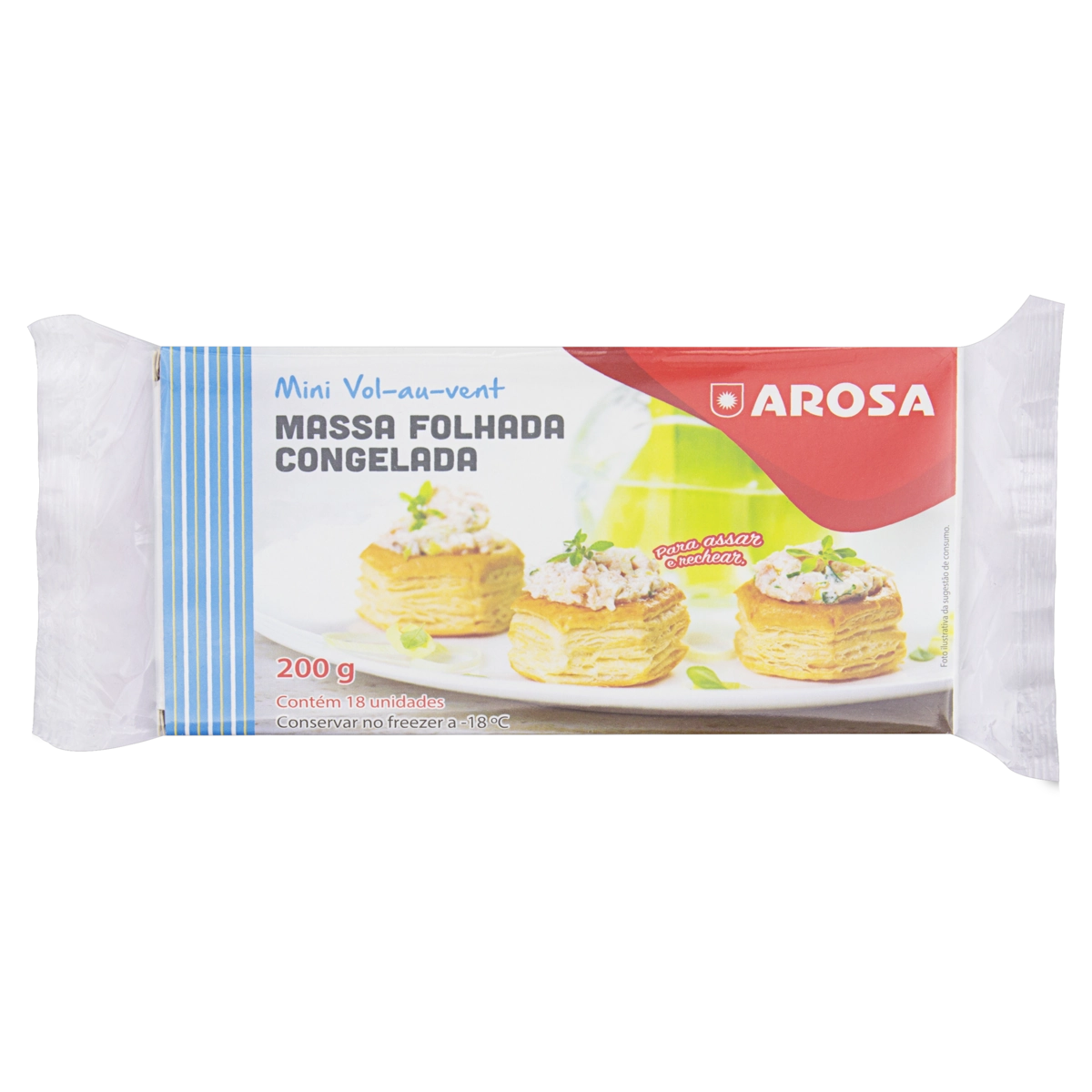 Minimassa Folhada Vol Au Vent Congelada Arosa Pacote 200g 18 Unidades