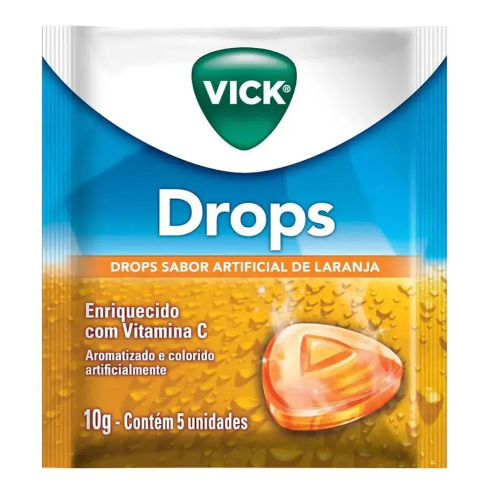 Pastilhas Laranja Vick Drops Envelope 10g 5 Unidades