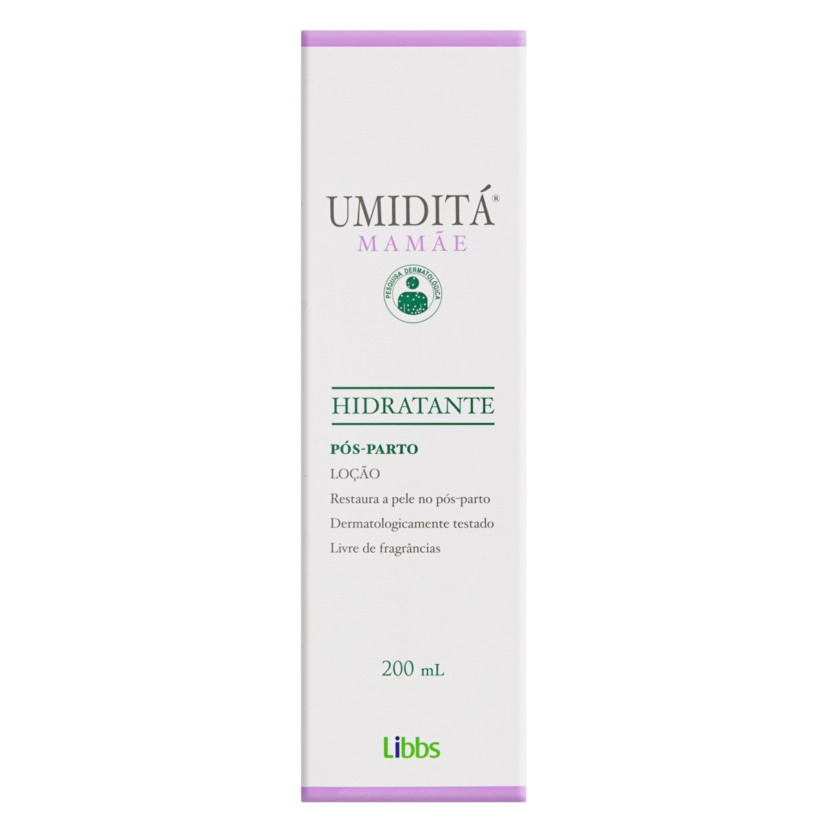 Loção Hidratante Pós Parto Sem Fragrância Umiditá Mamãe Caixa 200ml