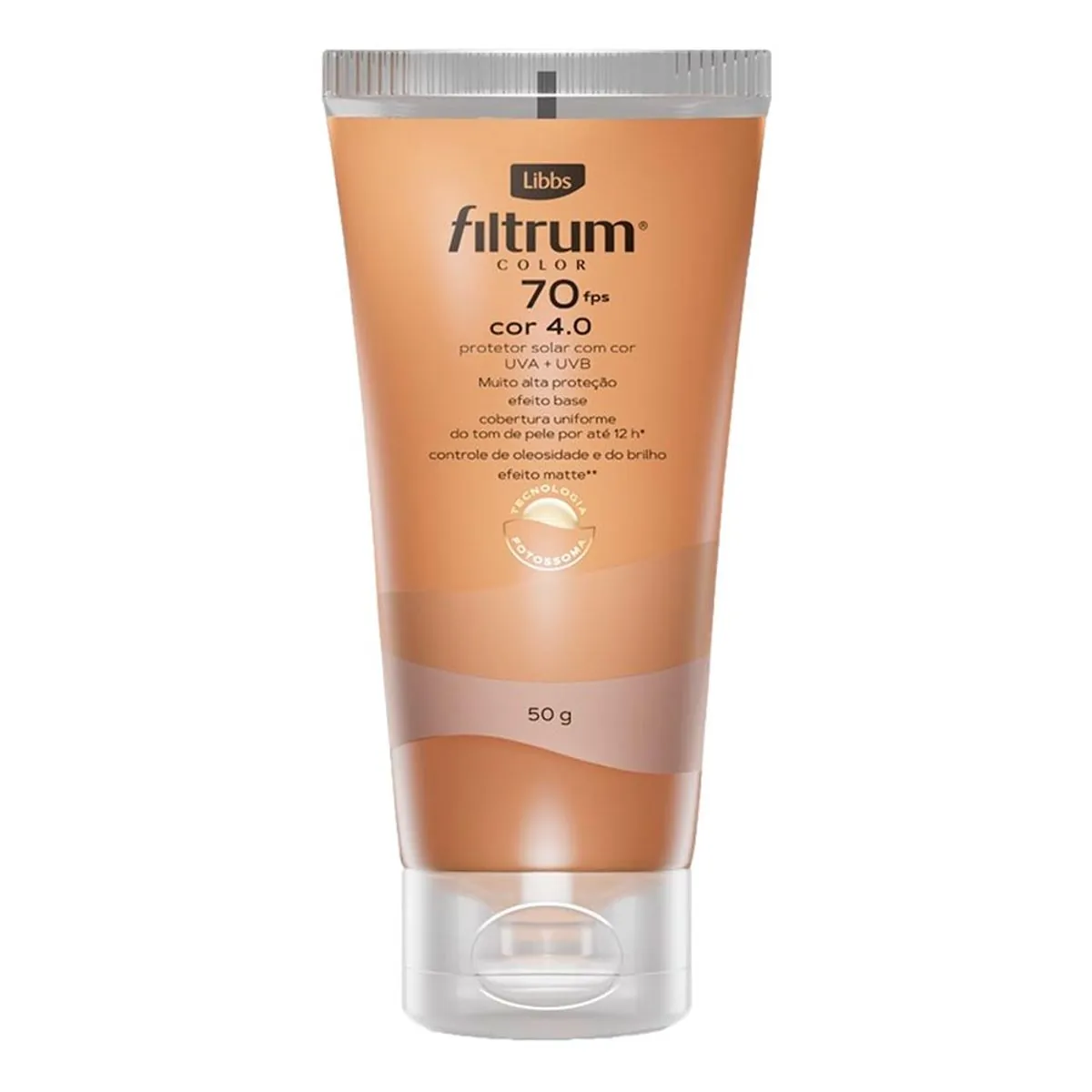 Protetor Solar Facial Com Cor 4.0 Fps 70 Filtrum Color Bisnaga 50g
