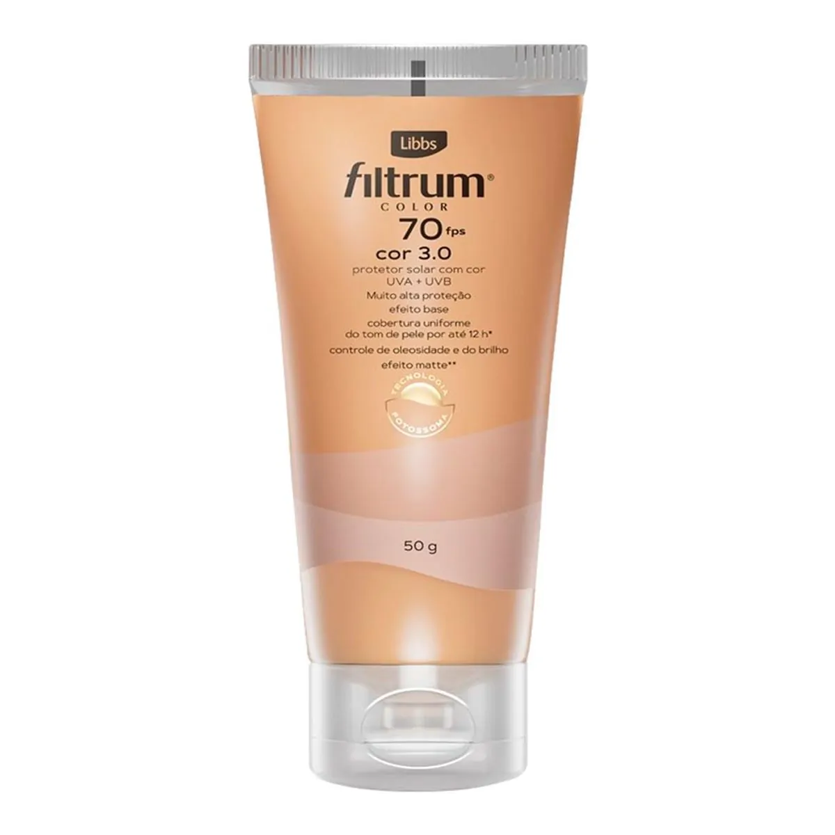Protetor Solar Facial Com Cor 3.0 Fps 70 Filtrum Color Bisnaga 50g