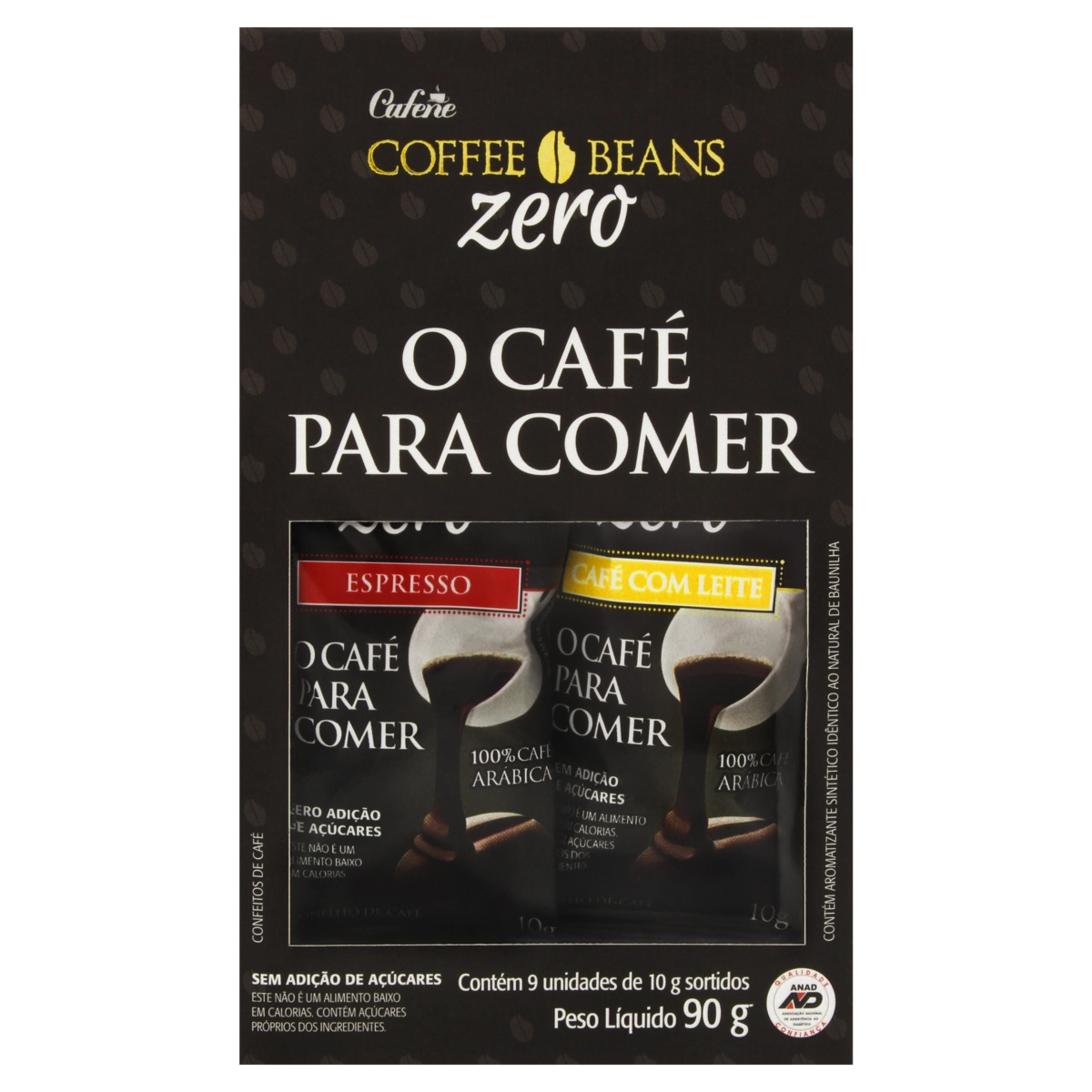 Kit Confeito De Chocolate Sortido Coffee Beans Zero 90g 9 Unidades