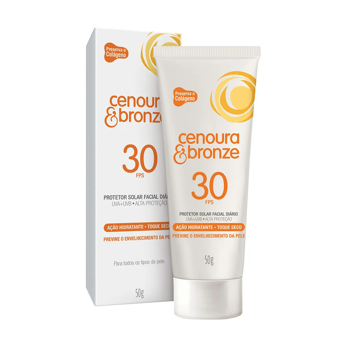 Protetor Solar FPS 30 com Hidratante Cenoura e Bronze Bisnaga 50g