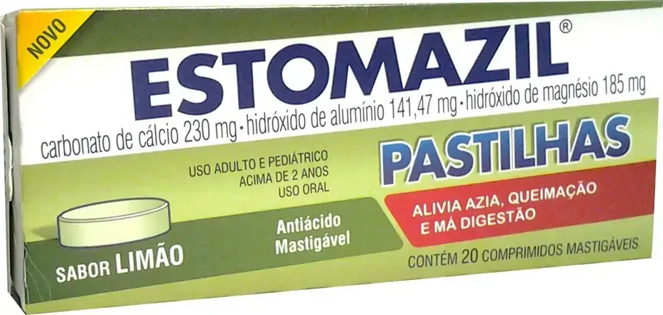 Estomazil Sabor Limão 230 Mg 185 Mg 185 Mg 20 Pastilhas Hypermarcas