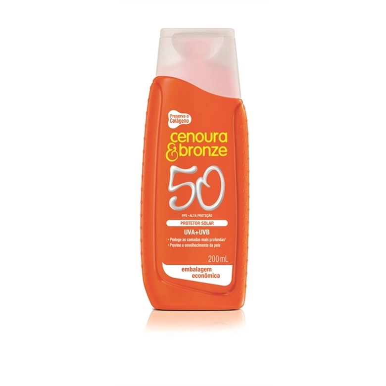 Protetor Solar Loção Cenoura E Bronze 200ml Fps50 Unit