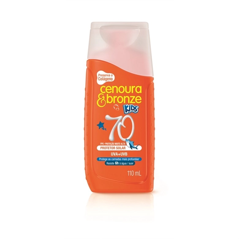 Protetor Solar Kids Fps 70 Cenoura Bronze Frasco 110ml