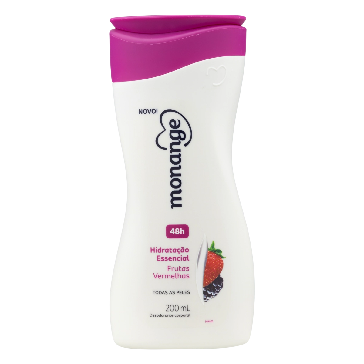 Desodorante Hidratante Corporal Frutas Vermelhas Monange Hidratação Nutritiva Frasco 200ml