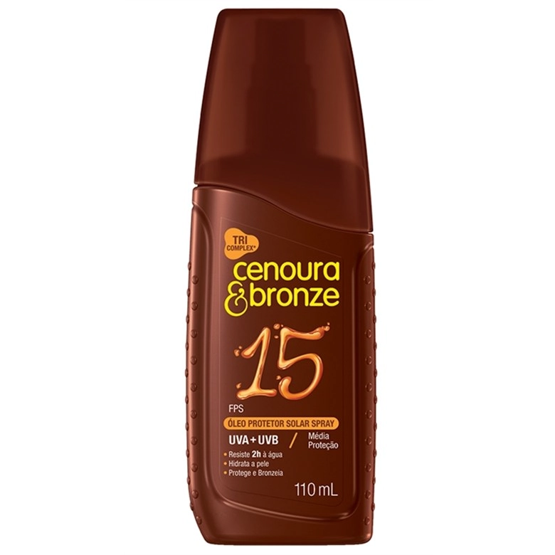 Protetor Solar Efeito Dourado Com Cor Fps 15 Cenoura Bronze Frasco 110ml