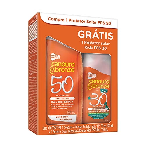 Protetor Solar Loção Cenoura E Bronze 200ml Fps50 Gts Kids Fps30 120ml Unit