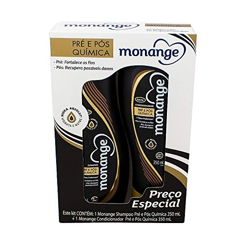 Kit Shampoo Condicionador Monange Pre E Pos Quimica