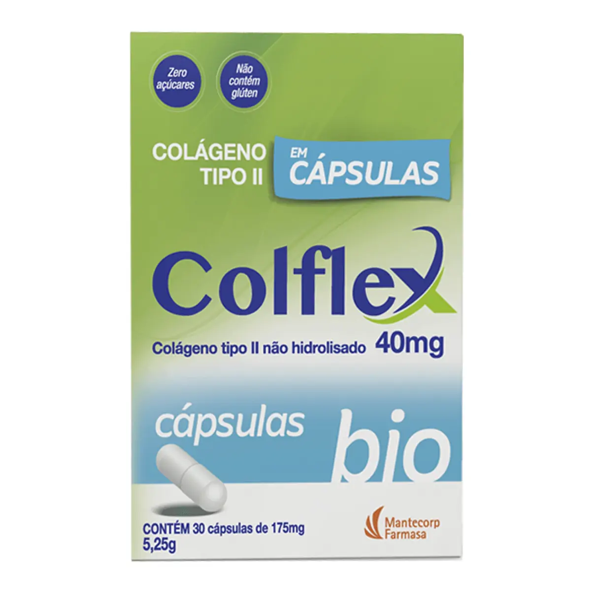 Colágeno Colflex BIO Não Hidrolisado 40mg Com 30 Cápsula
