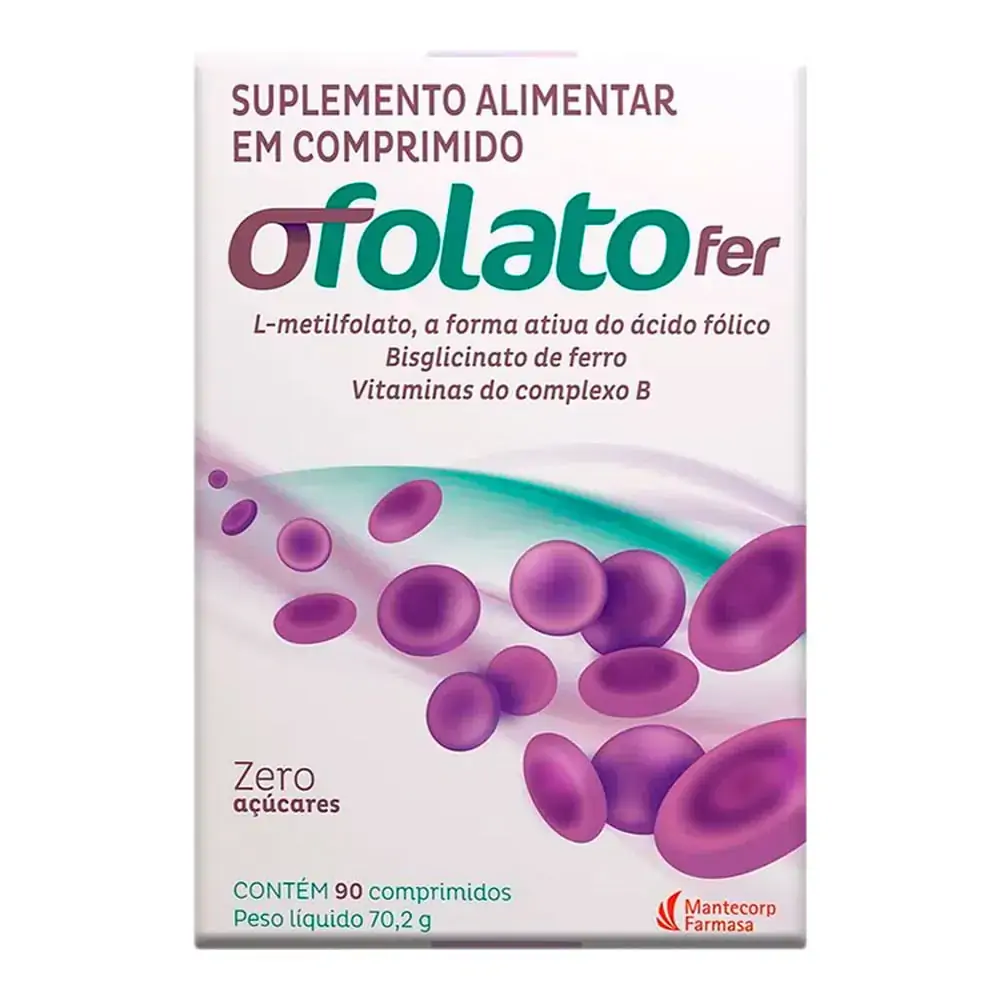 Ofolato Fer Mantecorp Farmasa Caixa 70,2g 90 Comprimidos