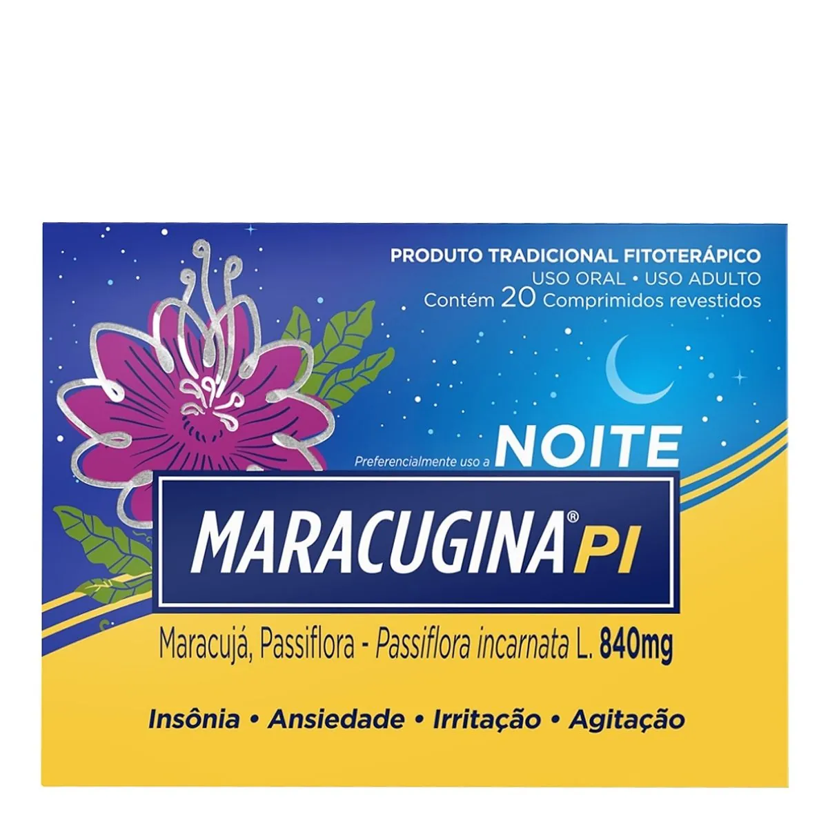Maracugina Pi Noite 840mg com 20 Comprimidos