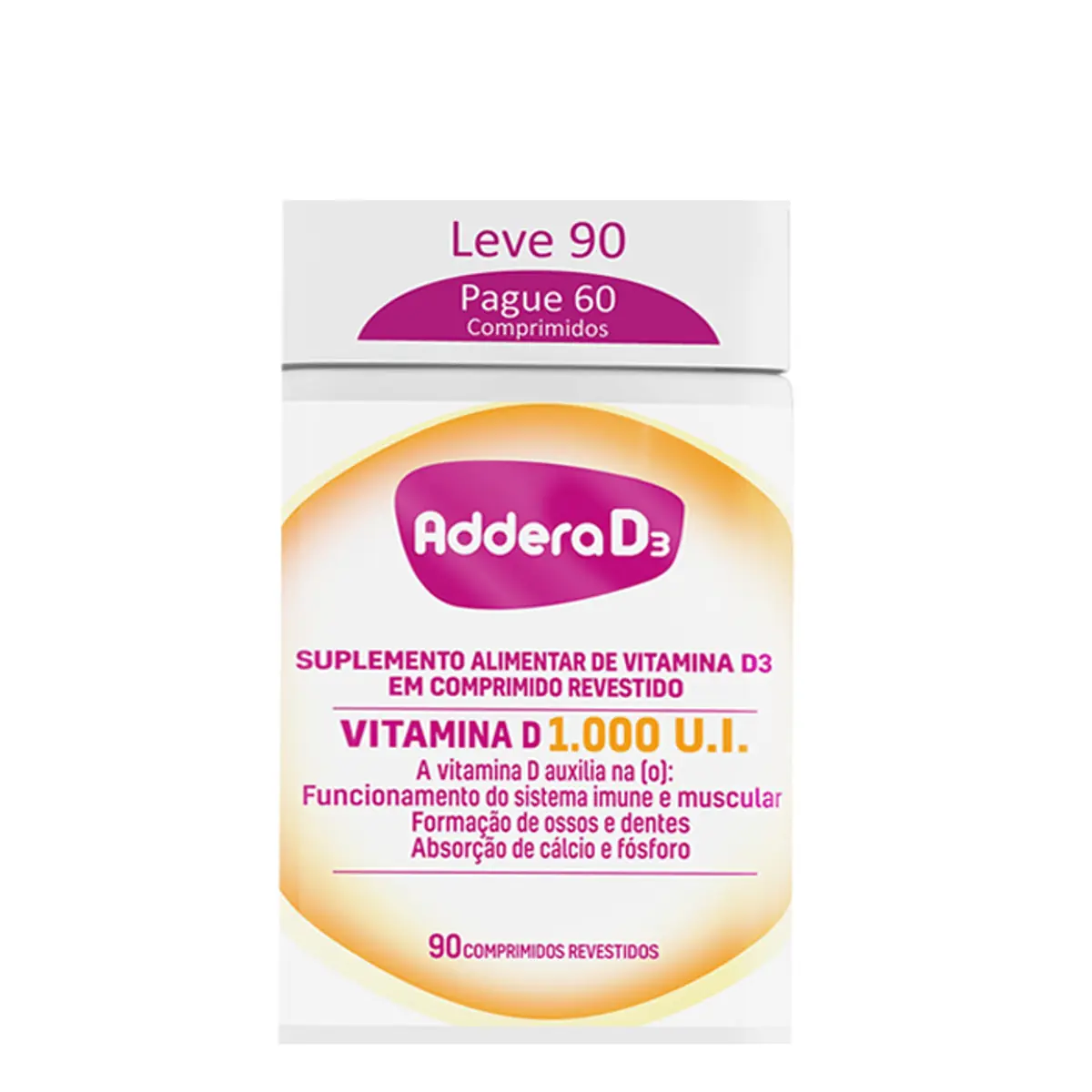 Suplemento Alimentar Addera D3 1000UI 90 comprimidos